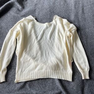 Backless white sweater